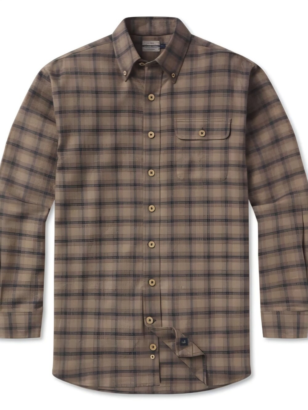 Southern Marsh Shackleford Herringbone Flannel Shirt - Size 3XL - Brown & Slate